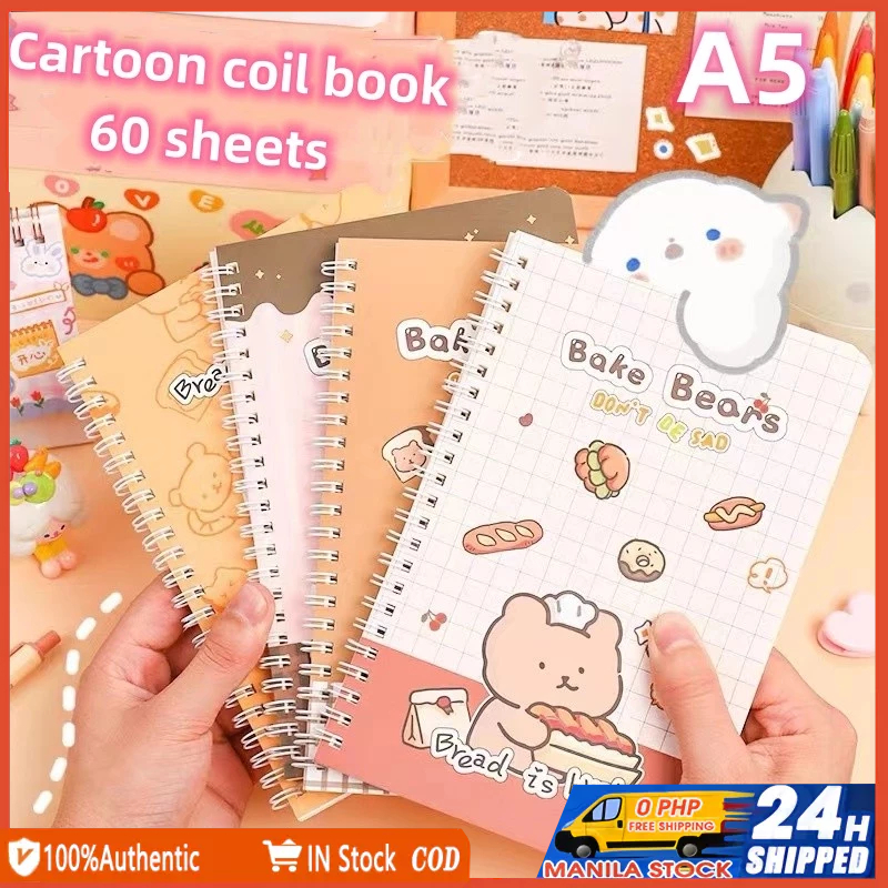 A5 Cartoon Coil Notebook Spiral Landscape aesthetic notepad Student ...