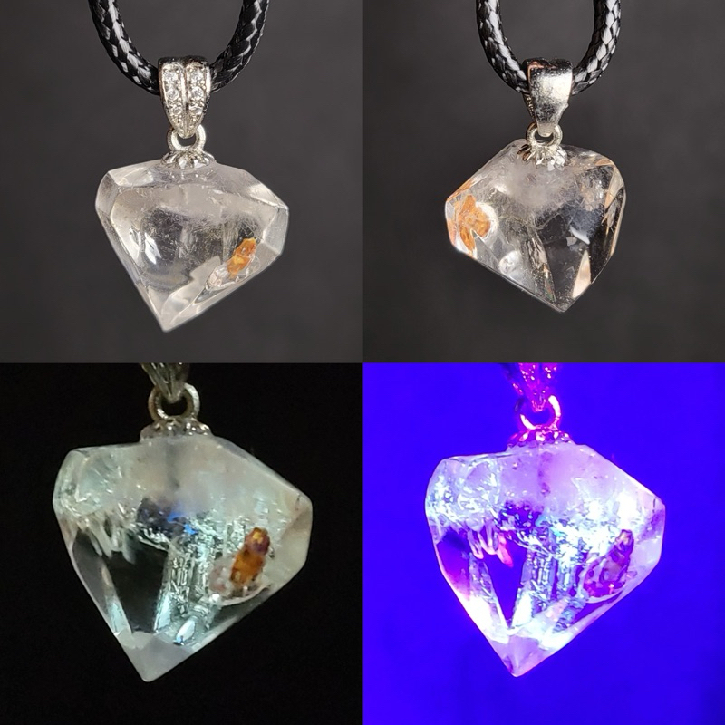 🔥PROMOTION🔥 US Herkimer Diamond Quartz UV Reactive Crystal