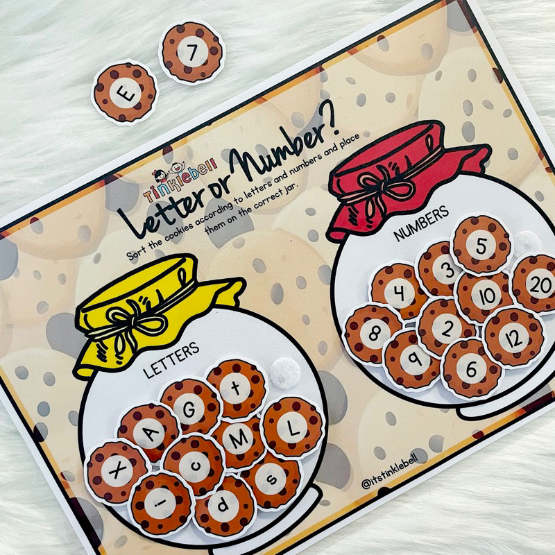 Letter or Number Cookie Jars - Velcro Laminated cards | Shopee Malaysia
