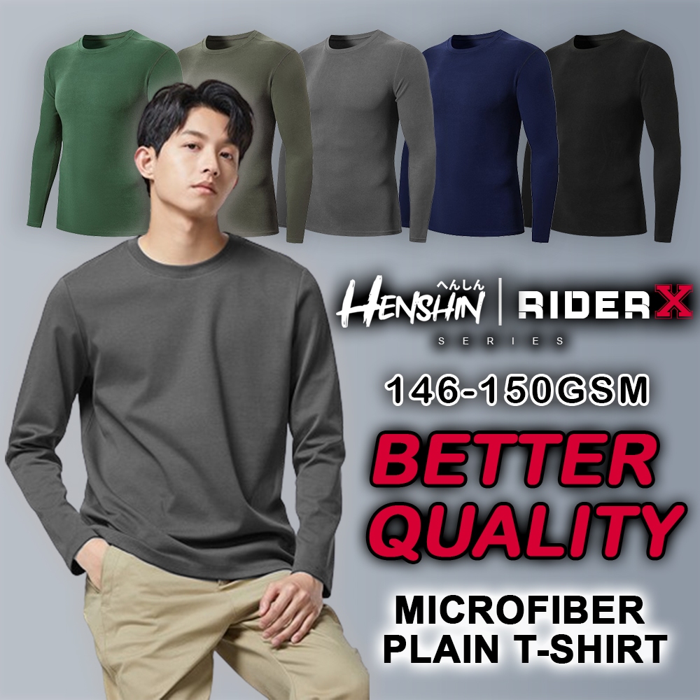 READY STOCK Microfiber Round Neck Long Sleeve T-Shirt (FAST-DRY) ANTI ...