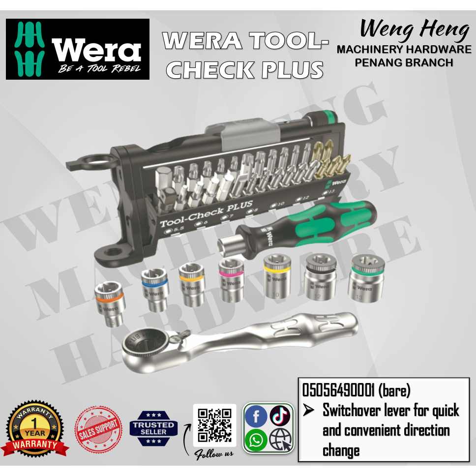 Coffret Wera Tool-Check PLUS 39 Pièces, Cliquet + Douilles, Embouts - 05056490001