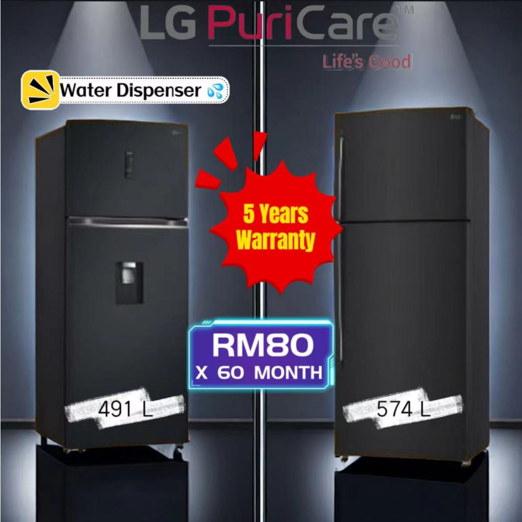 LG Top Freezer Refrigerator 491L & 547L 【RM 0 Deposit】【Bayar Ansuran ...