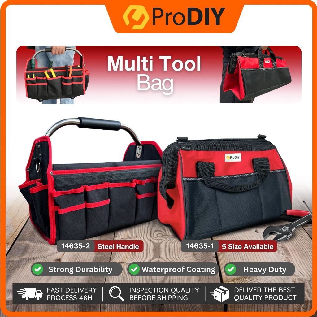 Canvas Multitool Bag Portable Waterproof Collapsible Tool Organizer ...