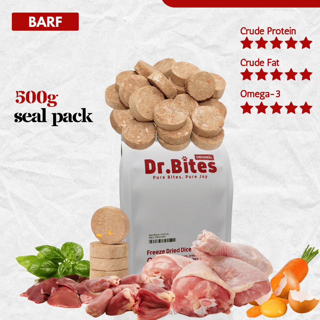 Bites Freeze Dried BARF Pie [500g] Kucing Gemok Complete Raw