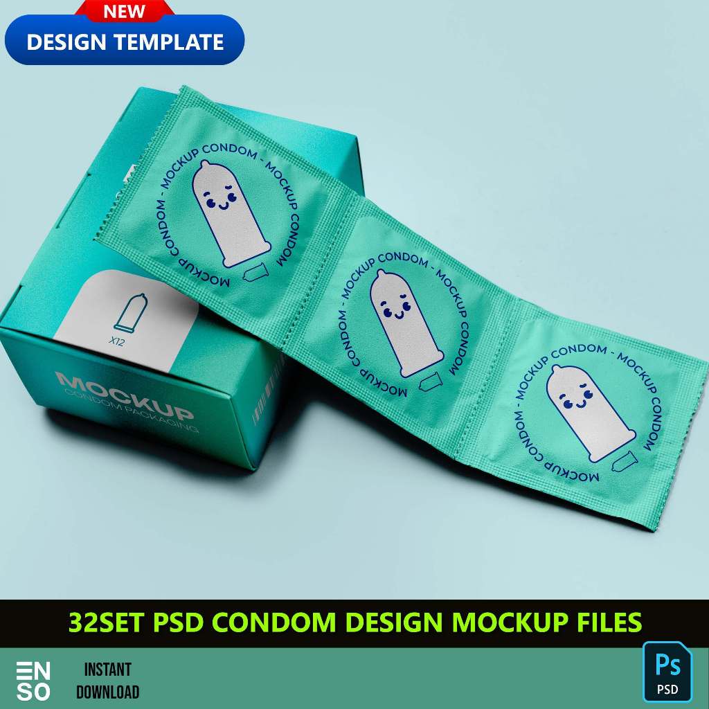 32-Set PSD Condom Design Mockup Files | PHOTOSHOP Editable Mockup ...