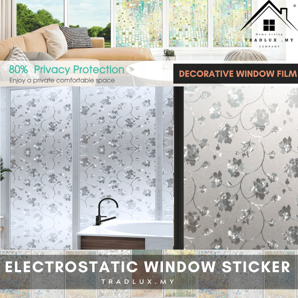 Window Film Glass Film Peony Flower Electrostatic Film Window Sticker ...