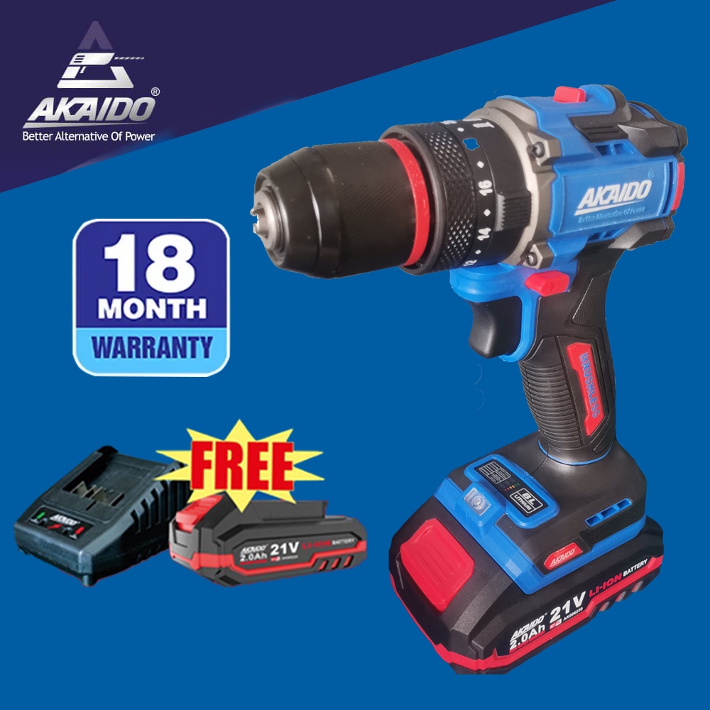 [HEAVY DUTY] AKAIDO CORDLESS BRUSHLESS IMPACT DRILL 21V / 3 IN 1 ...
