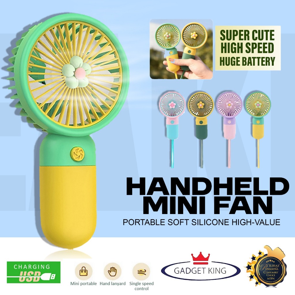 Fruit Fan Flower Candy Color Round Mesh Cover Handheld Mini Fan ...