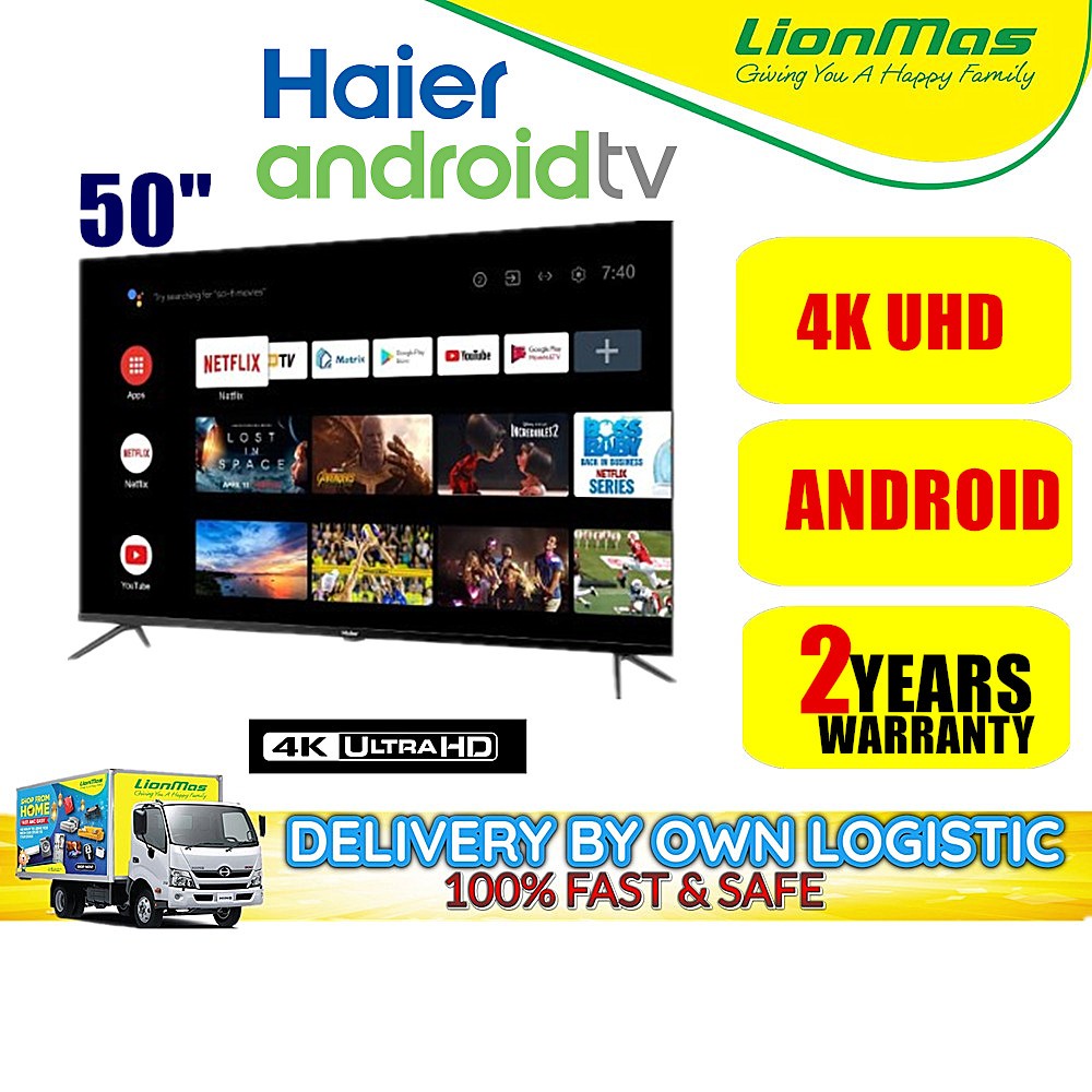 Haier 50" 4K UHD Android Smart LED TV H50K800UG | Shopee Malaysia