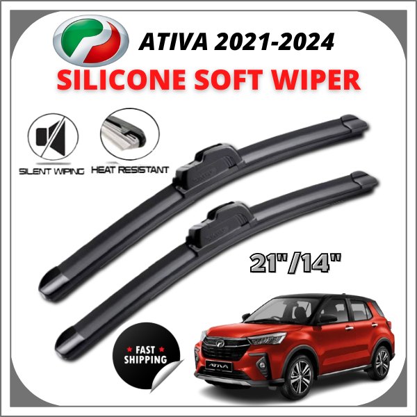 [SILICONE SOFT] PERODUA ATIVA 2021-2026 SILICONE SOFT RUBBER CAR WIPER ...