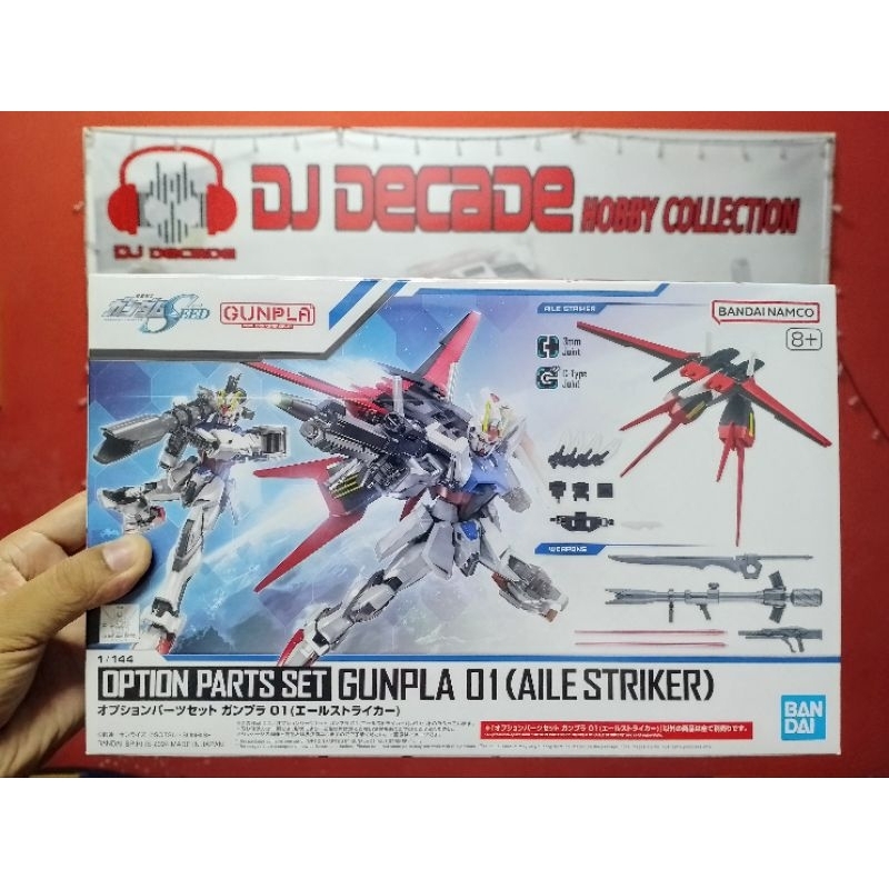 Bandai Option Parts Set Gunpla 01 Aile Striker Para HG 1/144 Strike Gundam: Armas Y Juntas Incluidas