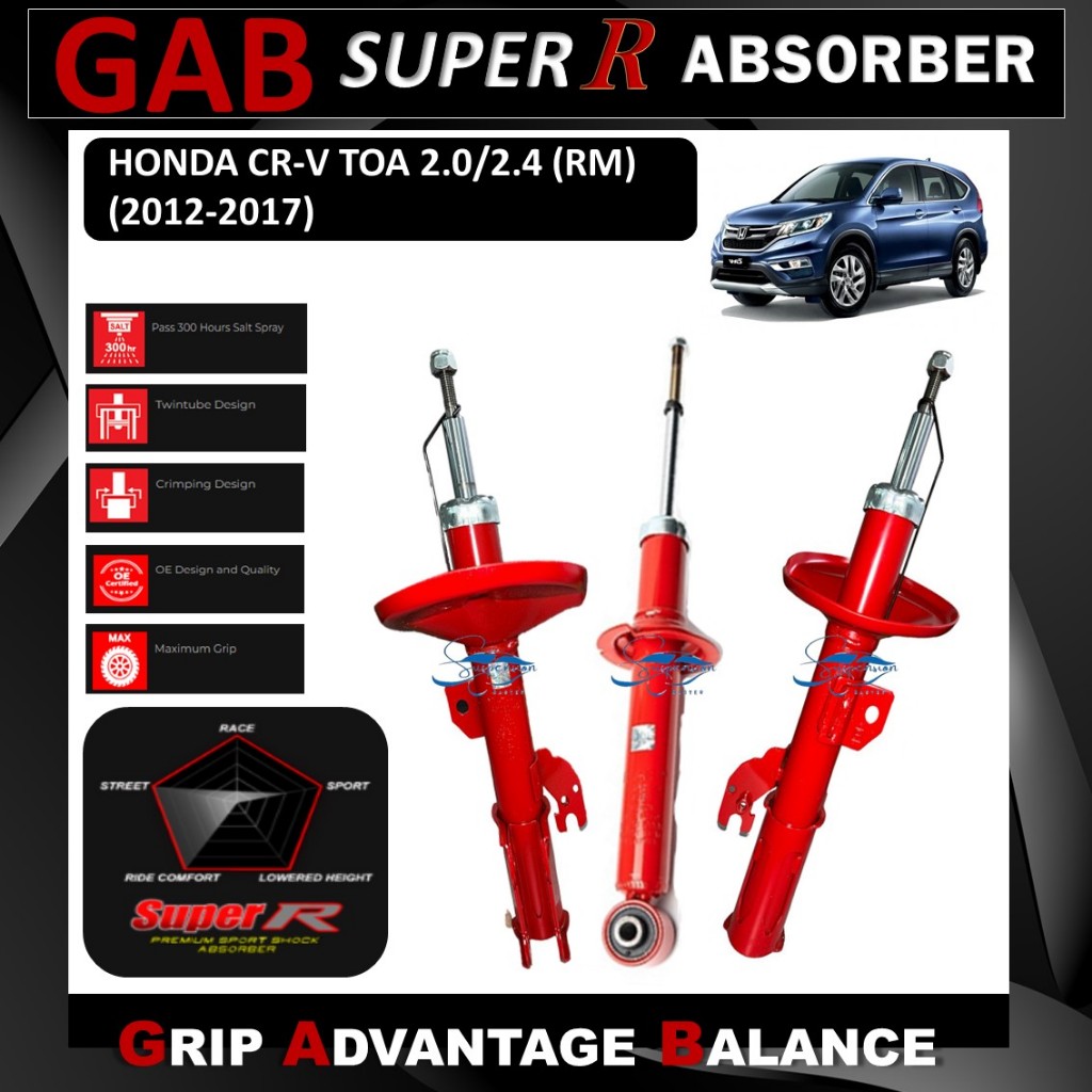 ORIGINAL SET GAB SUPER R FRONT ABSORBER - HONDA CR-V TOA 2.0 2.4 (RM ...