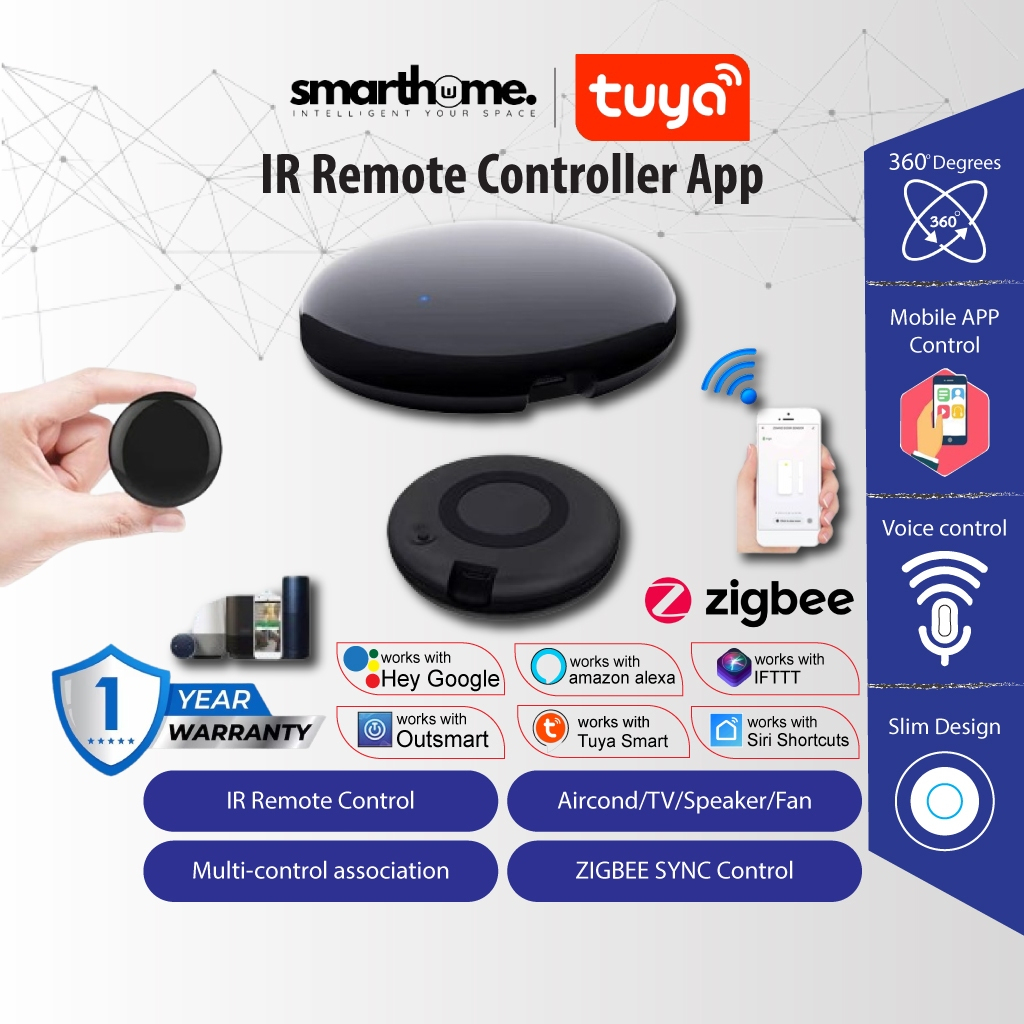 Tuya Zigbee Smart IR Remote Controller App Control System Work With ...