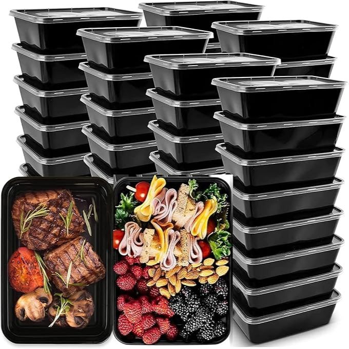 Disposable Food Container (Black) / Bekas Nasi Hitam (50pcs) 一次性黑色饭盒 ...
