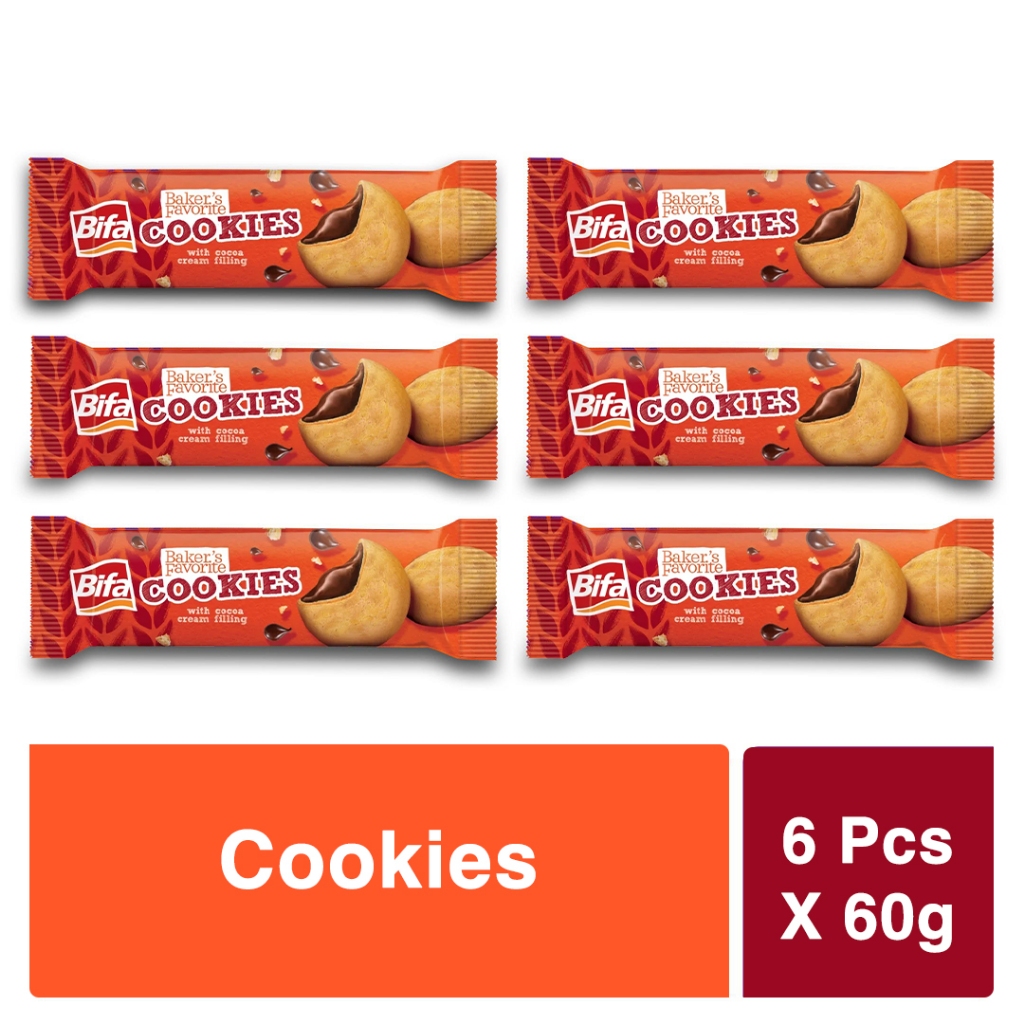 Bifa Cookies with Cream Filling (60g) (Pack of 6) (Biskut Bifa dengan ...