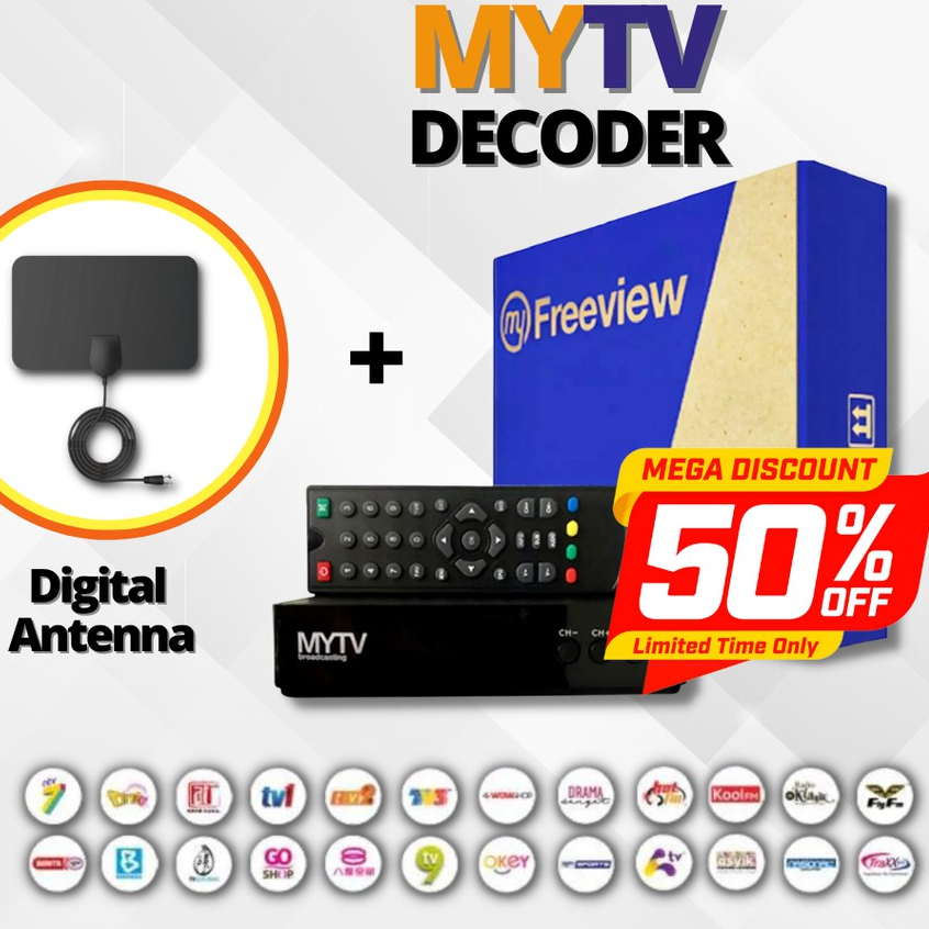 [Shopee Choice] MYTV Original Dekoder Decoder Box DVBT2 HD DTTV Set Top ...