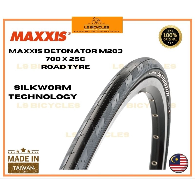 Original Maxxis M203 Detonator 700x25c 60tpi Road Bike Tyre Ready Stock
