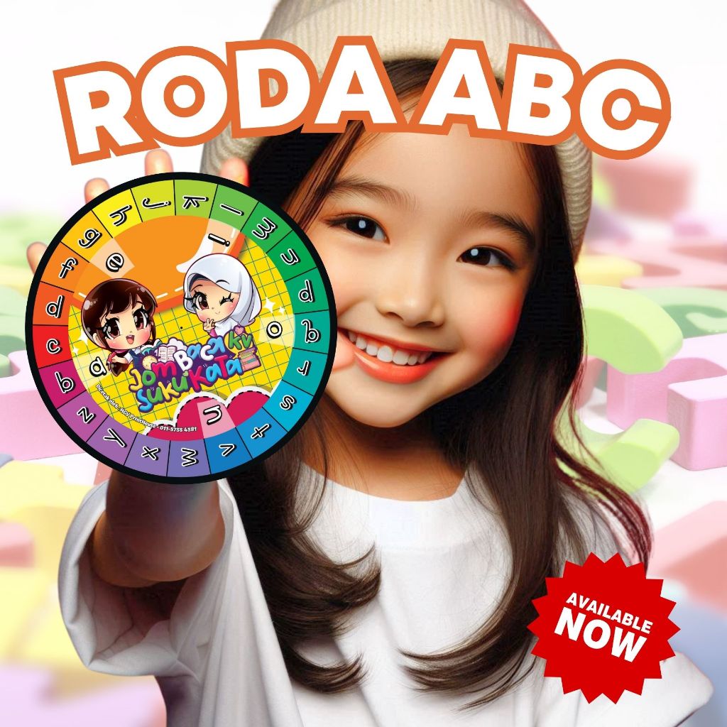 Mainan Pintar Roda Huruf ABC Jom Belajar Suku Kata Boys Kids Toy Card ...