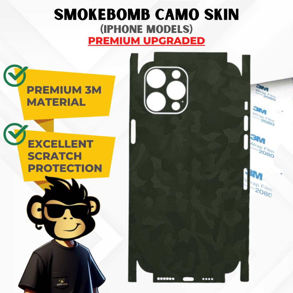 [Mojoskins] 3M Smokescreen Camo Phone Skin Wrap Sticker - IP 15 14 Pro ...