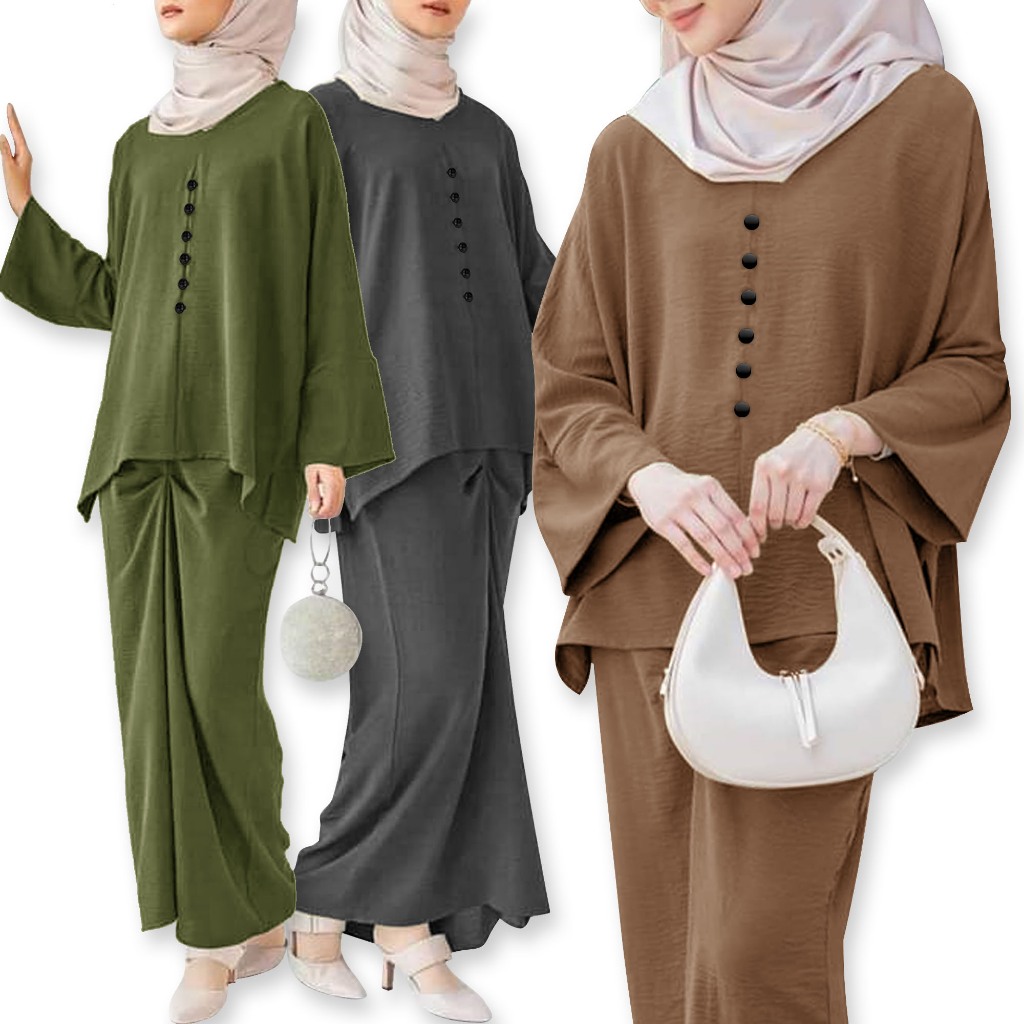 Exclusive Muslimah Baju Kurung Modern Dress Top Button Style Baju ...