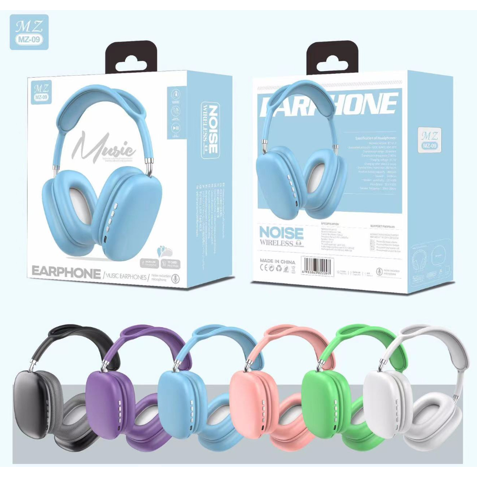 Mz09 Headworn Bluetooth Earphones Wireless Earphones Pluggable Card Subwoofer Earphones
