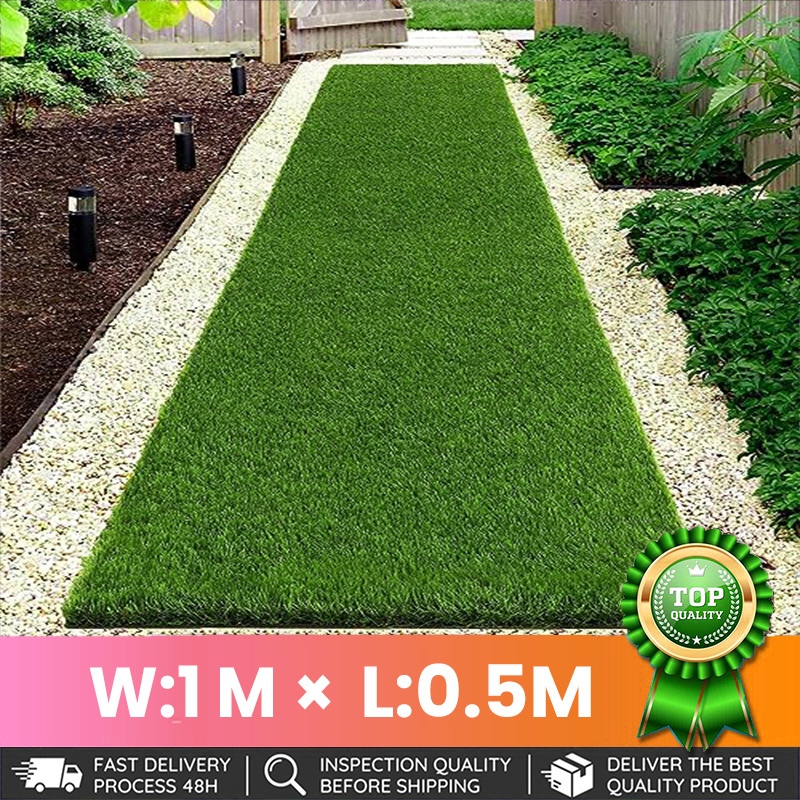3m x 1m Green Artificial Grass Rug Grass Carpet Rug 25mm, Realistic ...