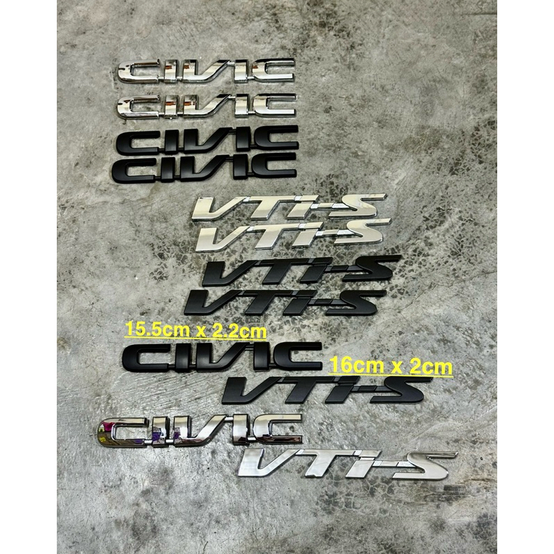 Emblem Civic es vti-s logo badge sticker | Shopee Malaysia