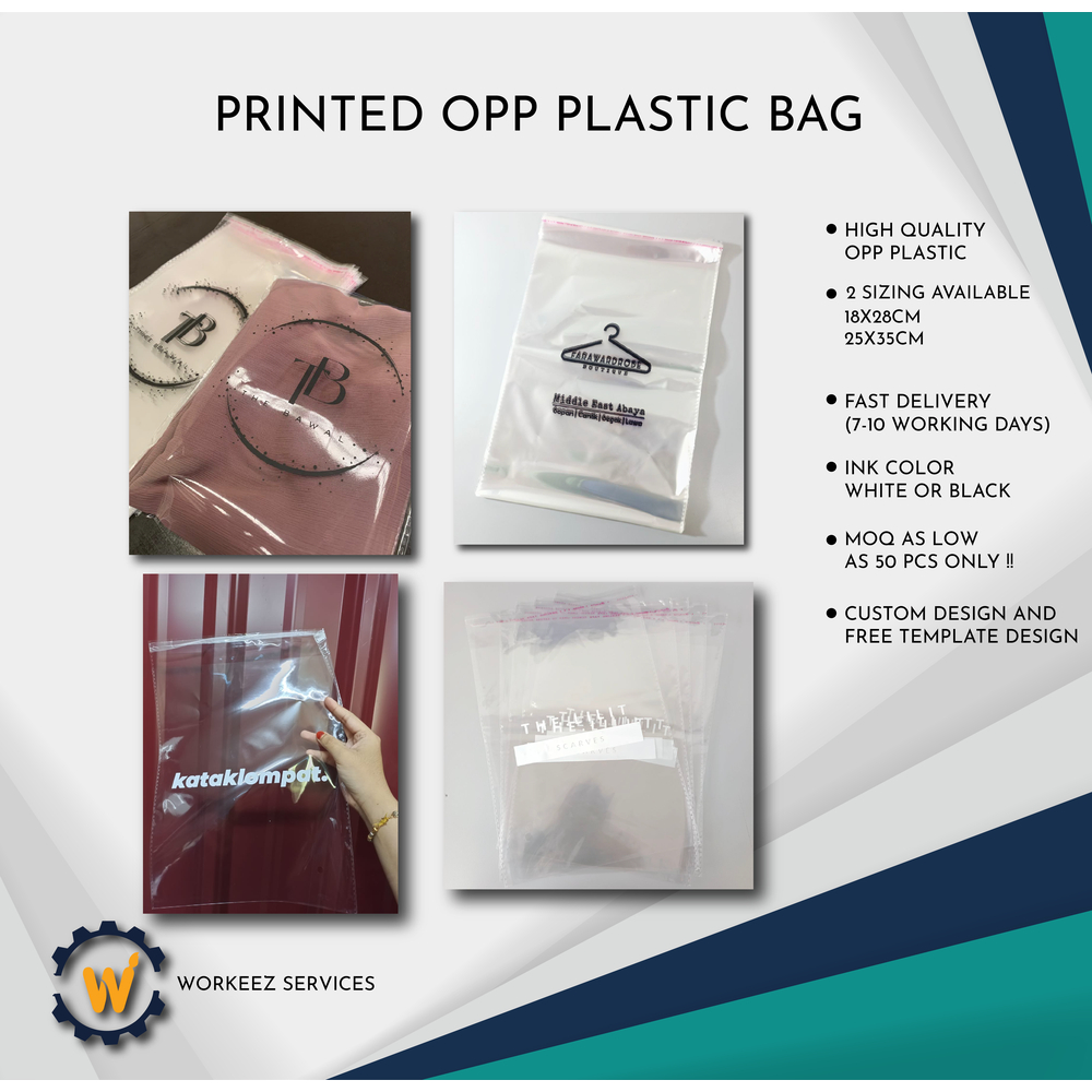 CUSTOM PRINTED THICK OPP PLASTIC MOQ 50PCS | Shopee Malaysia