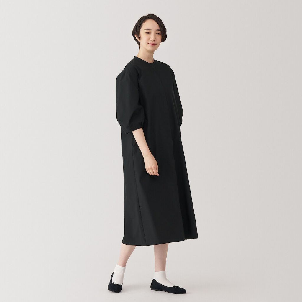 MUJI Women s Quick Dry Broadcloth 3 4 Sleeve Dress Shopee Malaysia