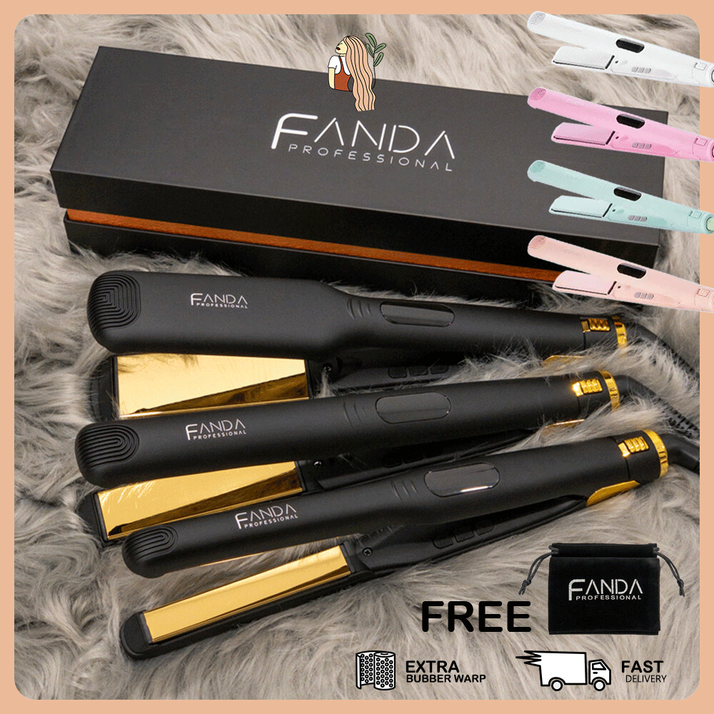 Fanda flat iron pink fanda hair straightener fanda hair iron ceramic ...