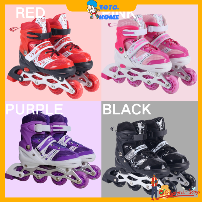 Realeos Kids Inline Skates Roller Skate Shoes Adjustable Tri-Wheels ...