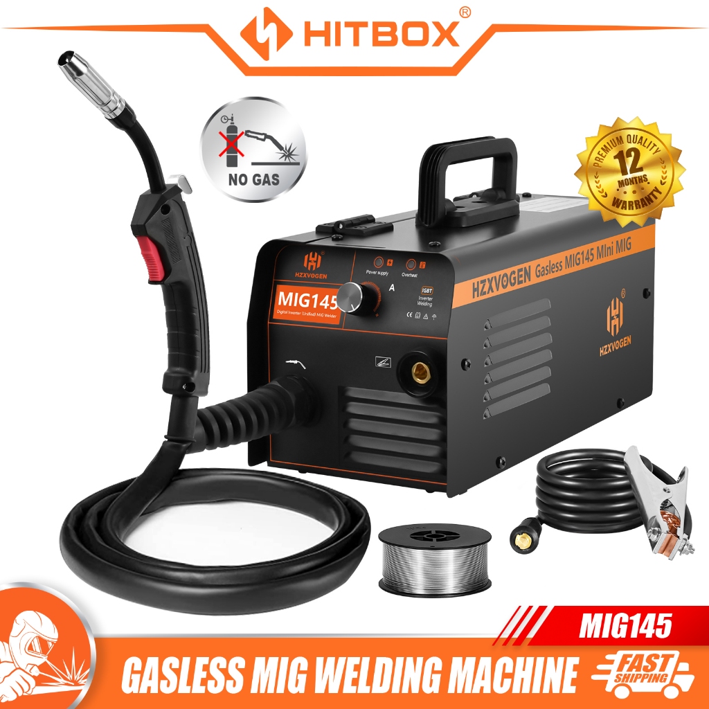 HZXVOGEN MIG145 MIG Welding Machine Gasless MIG Portable Inverter IGBT