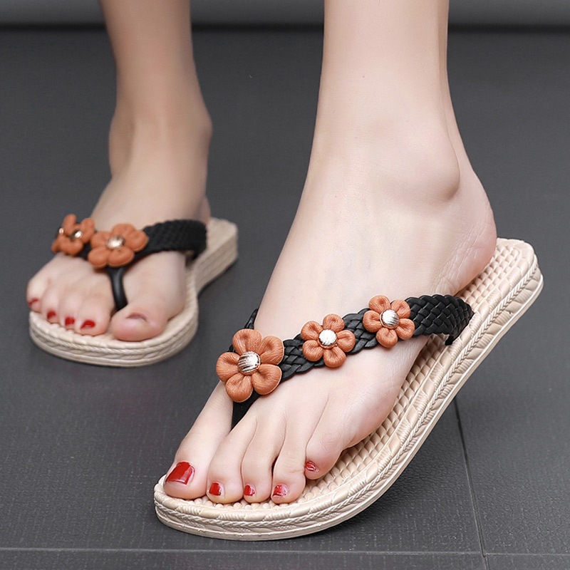 BS] Soft Bottom Butterfly Flip-Flops Women's Slippers Summer Flat