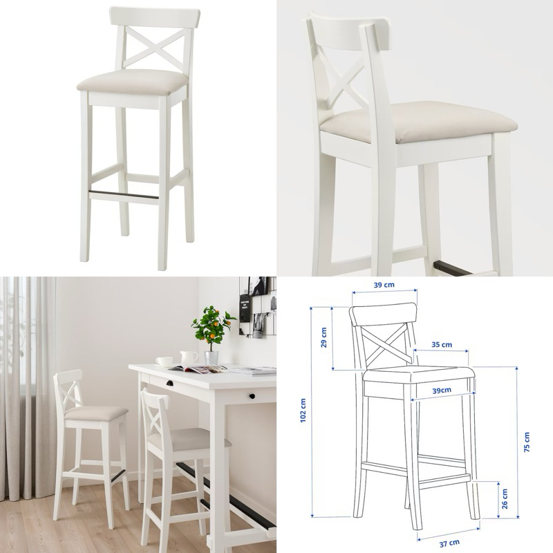 Ikea White High Bar Stools IKEA Ingolf Barstool Bar Stool With