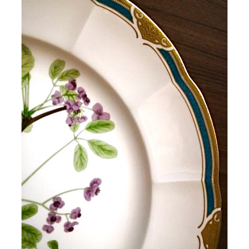 【保障できる】 Narumi 27cm Siebold Florilegium Bone China Dinner Plate in 食器