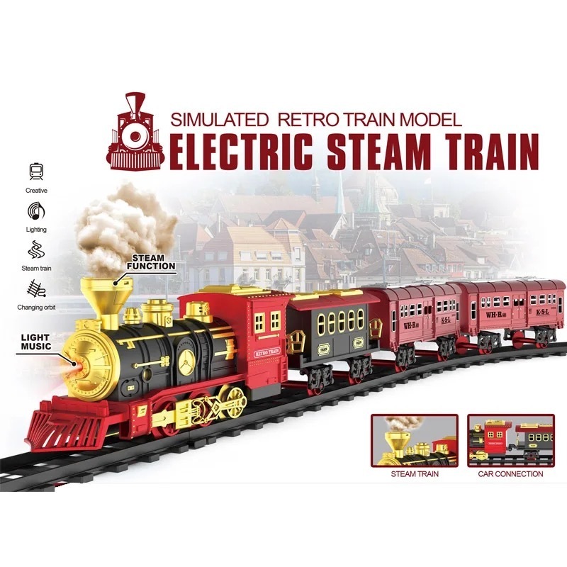🔥Ready Stock🔥 Big Set Electric Railway Train Toys With Smoke Effect ...