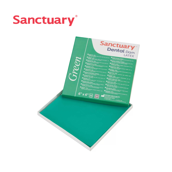 Latex Dental Dams Sanctuary - Powder Free Green Mint 5x5 Heavy (52 Pack ...