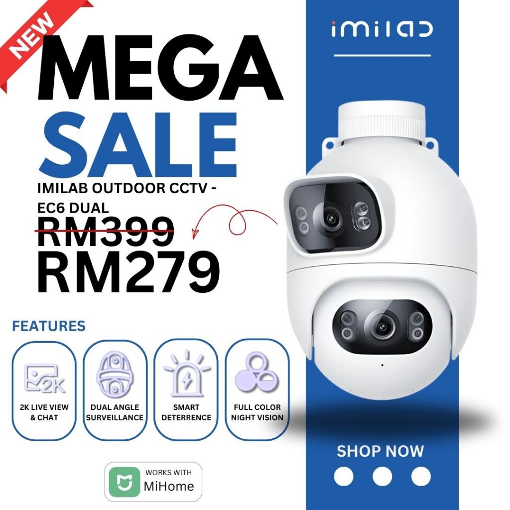 IMILAB EC6 DUAL 2K WiFi Plugin Spotlight Camera [Global] Shopee
