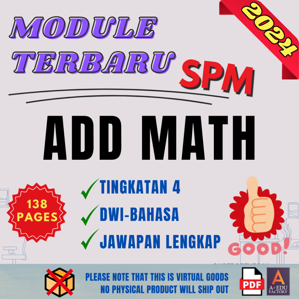 [📚PDF] MODUL 2024 MATEMATIK TAMBAHAN TINGKATAN 4 [SPM] A+ LATIHAN ...