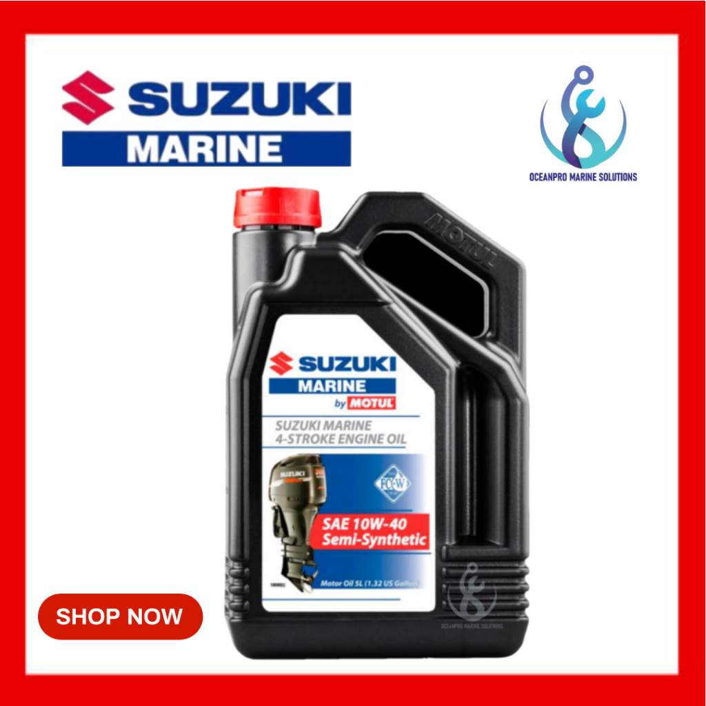 SUZUKI MARINE by MOTUL 4-STROKE ENGINE OIL SAE 10W-40 SEMI-SYNTHETIC 5 ...