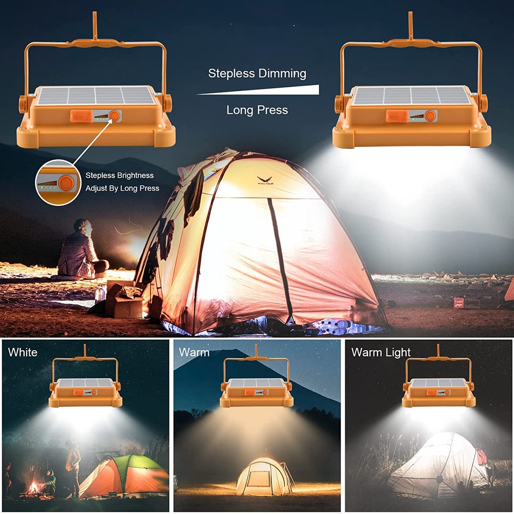 💯% Original, IP66 Portable Solar LED Light Work Lamp Waterproof Floor ...