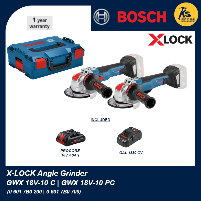 BOSCH X-LOCK ANGLE GRINDER GWX 18V-10 C | GWX 18V-10 PC ( 0 601 7B0 200 ...