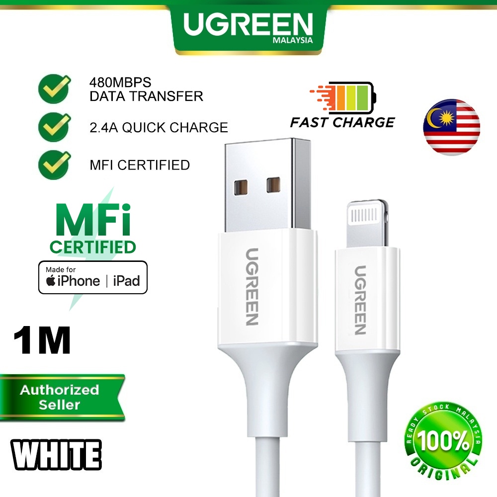 UGREEN MFi USB A To Lightning Cable QC Quick Charge Fast Charging Wire  Apple iOS iPhone 14 13 Pro Max Plus iPad Air