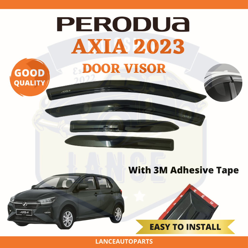 Visor Pintu Hitam Perodua Axia 2023 Gaya Mugen (4PCS) | Black Door ...