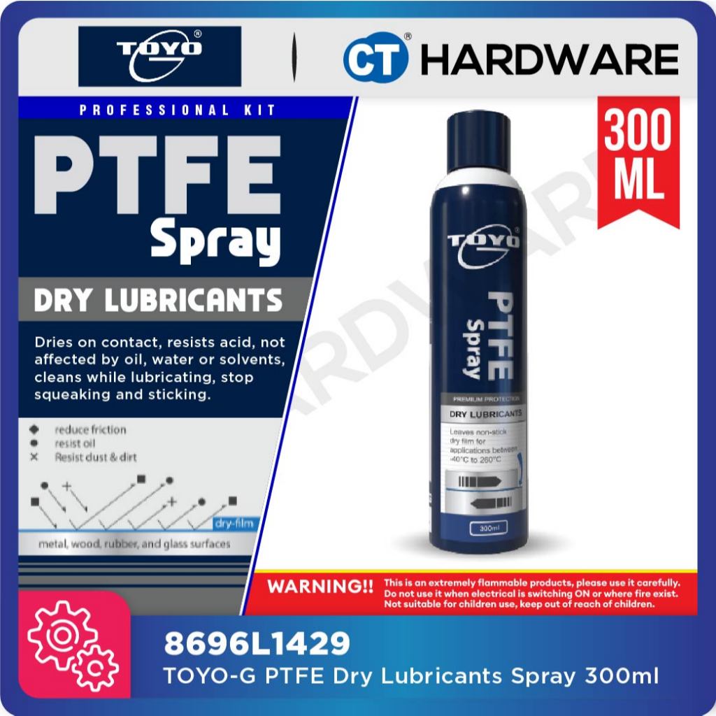 TOYO-G 8696L1429 Industrial Oil PTFE Spray Premium Protection Dry ...