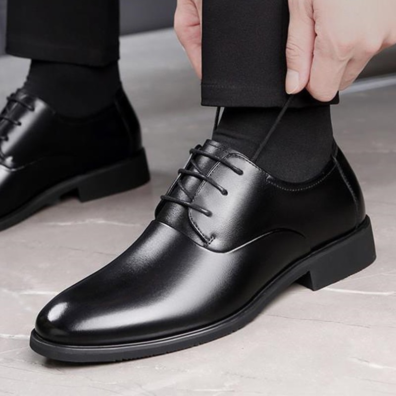 Business Formal Leather Shoes Men's British Style Casual Soft