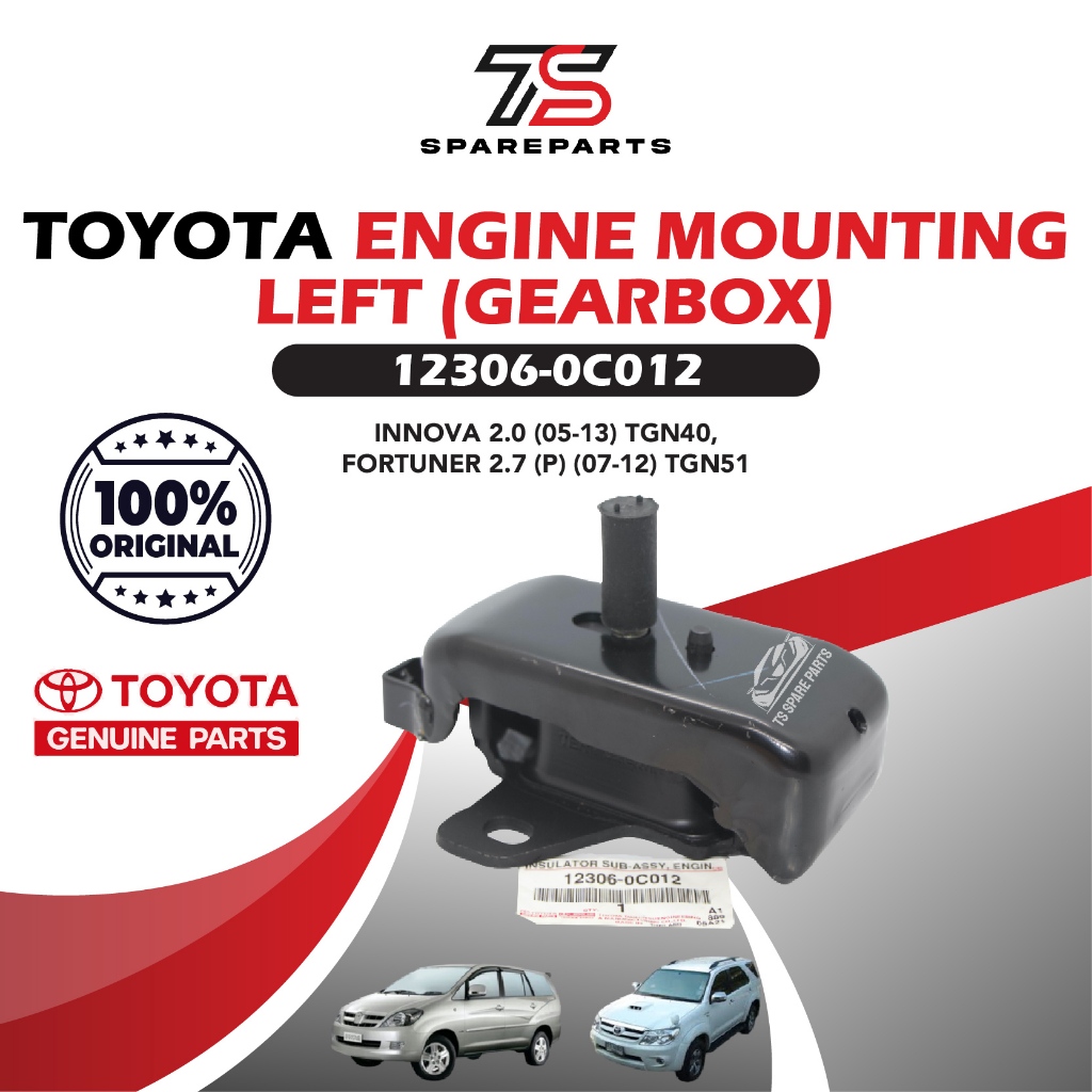 Toyota Engine Mounting Left (Gear Box) 12306-0C012 Inova/Fortuner TGN40 ...