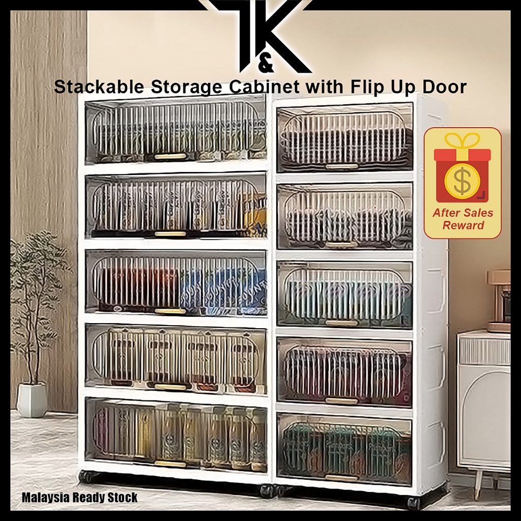[LOCAL] 4/5/6-Layer Stackable Storage Cabinet Multipurpose with Flip Up ...