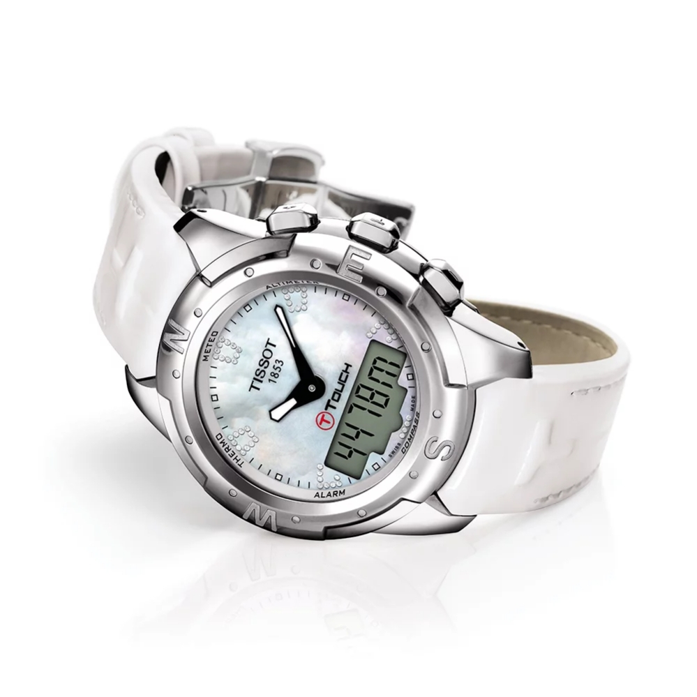 TISSOT T047.220.46.116.00 T0472204611600 Women s Analog Digital Watch T TOUCH II Diamonds Mother of Pearl Original Shopee Malaysia