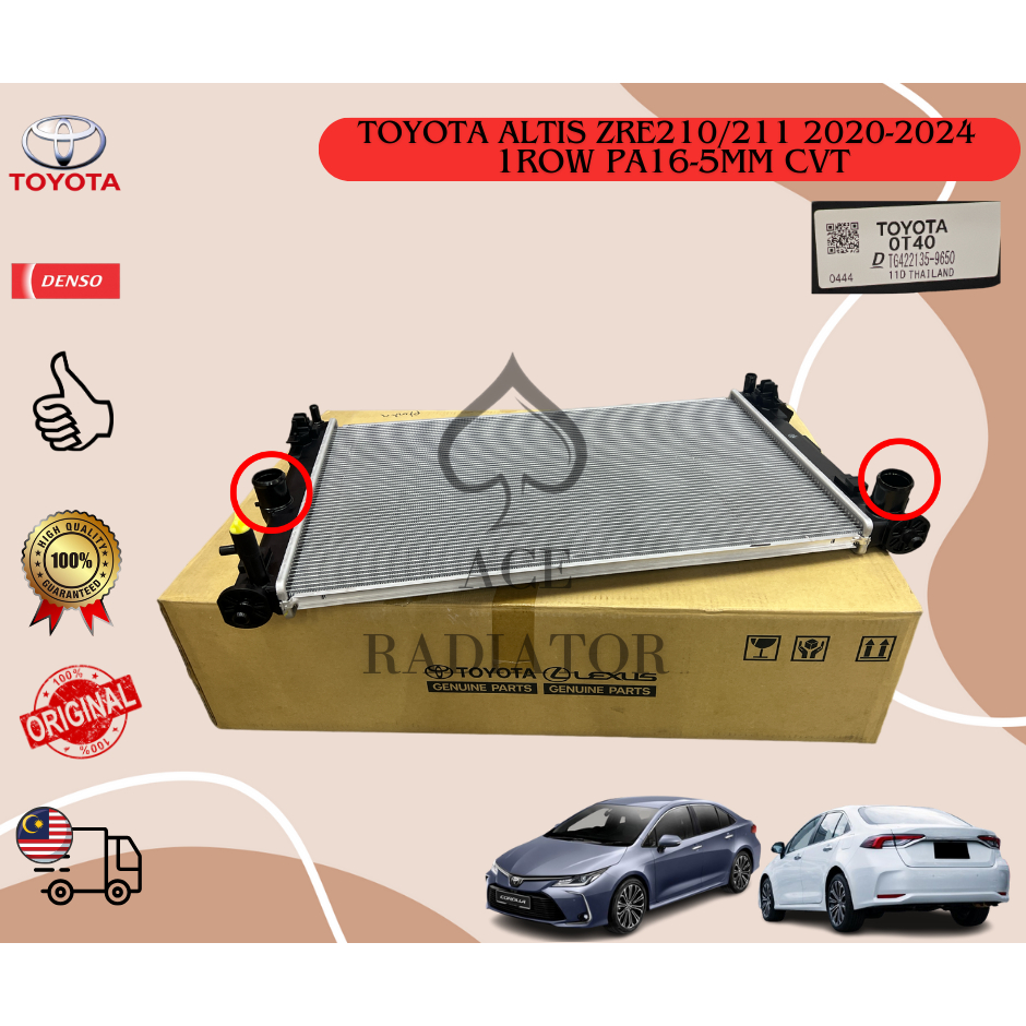 100%TOYOTA ORIGINAL RADIATOR ASSY TOYOTA ALTIS 1.8CC ZRE210/211 2020 ...